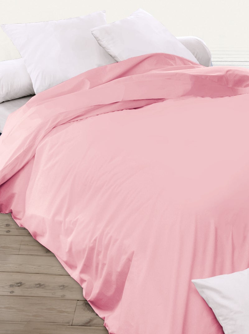 Drap housse uni coton ALTO Bonnet de 20 cm Rose pâle - Kiabi