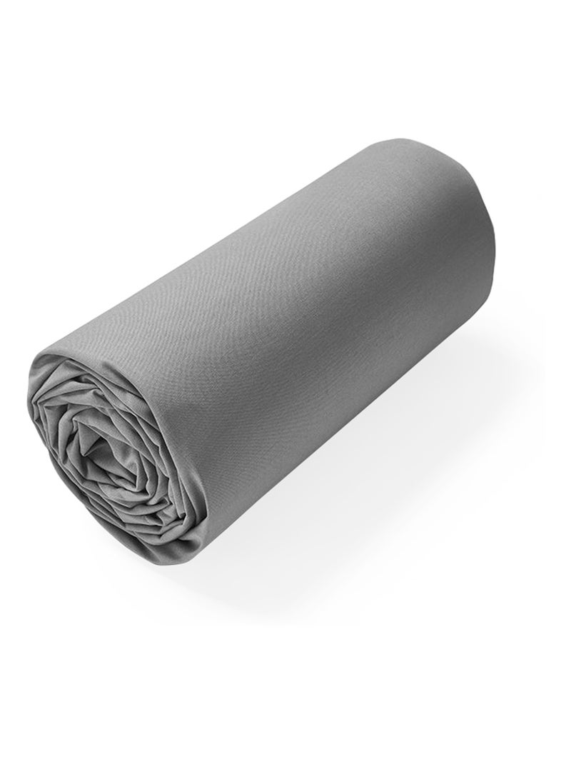 Drap housse uni coton ALTO Bonnet de 30 cm Gris - Kiabi