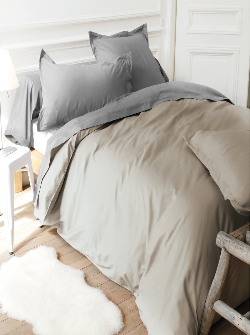 Drap housse uni coton ALTO Bonnet de 30 cm Marron clair - Kiabi
