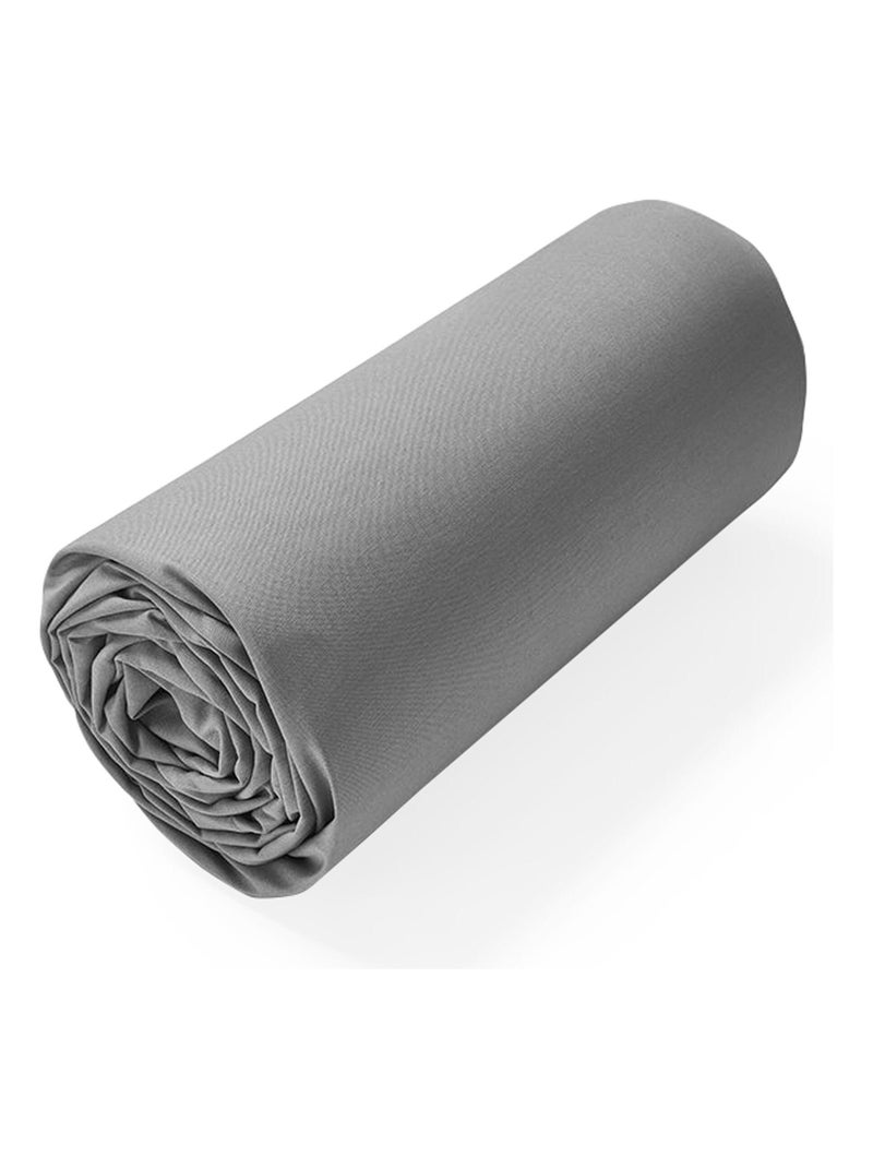 Drap housse uni coton ALTO Bonnet de 40 cm Gris - Kiabi