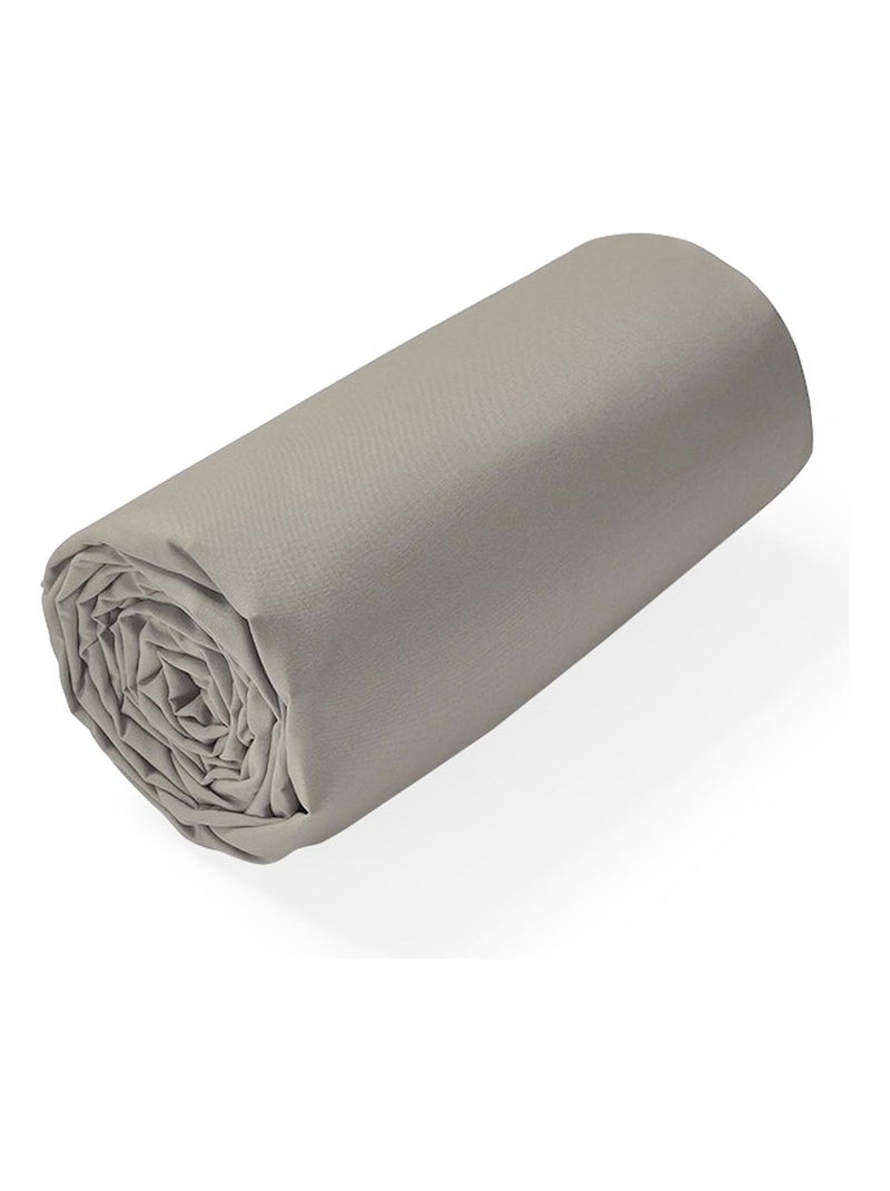Drap housse uni coton ALTO Bonnet de 40 cm Marron clair - Kiabi