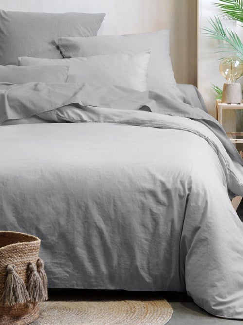 Drap housse uni en coton bio - Kiabi