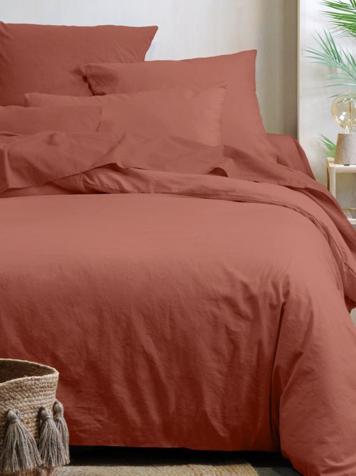 Drap housse uni en coton bio - Kiabi
