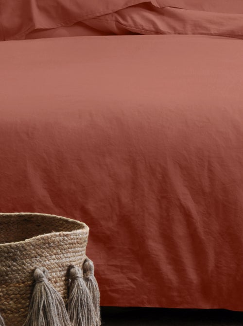 Drap housse uni en coton bio - Kiabi