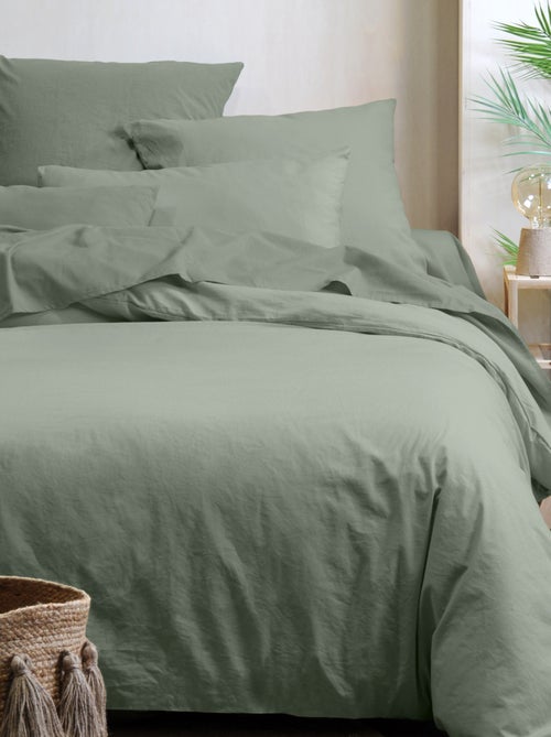 Drap housse uni en coton bio - Kiabi