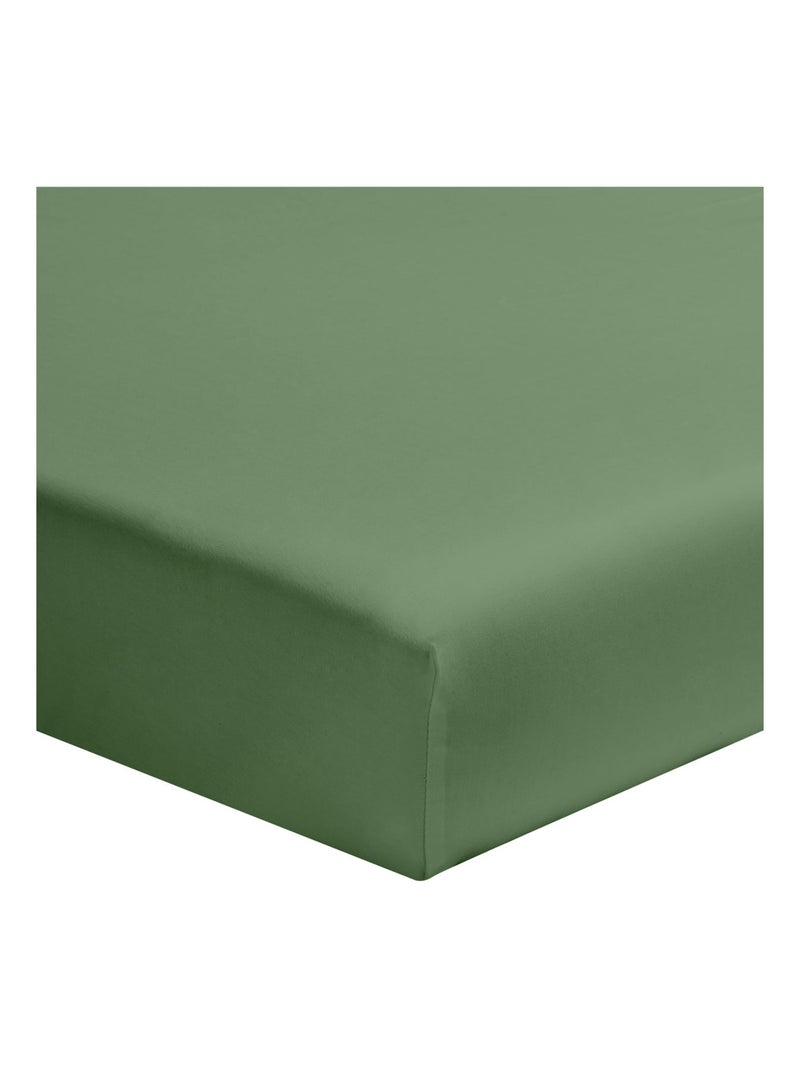 Drap housse uni en coton, bonnet 32 cm, Made in France, LES UNIS Vert d'eau - Kiabi