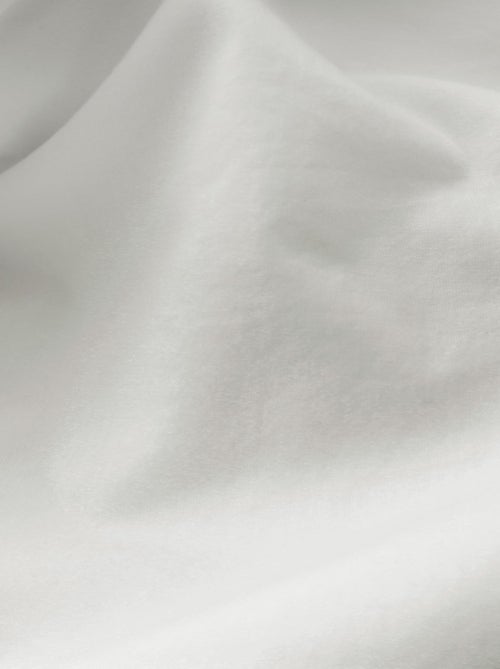 Drap-housse uni en coton, COTON LAVÉ - Kiabi