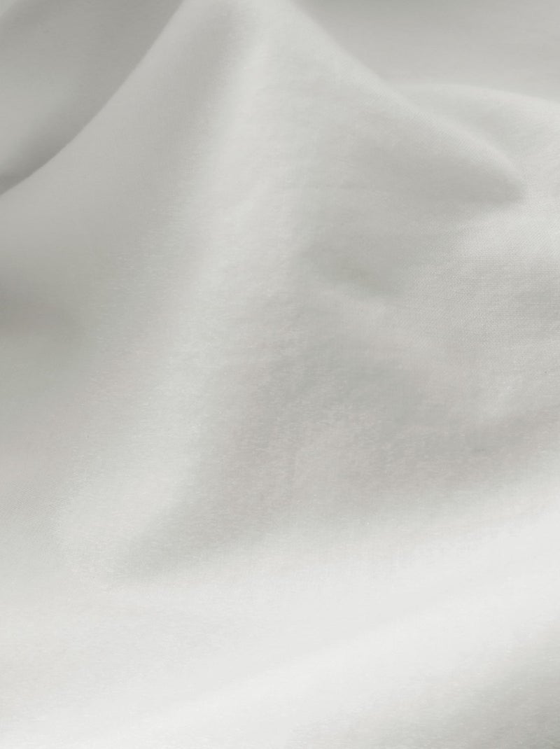 Drap-housse uni en coton, COTON LAVÉ Blanc - Kiabi