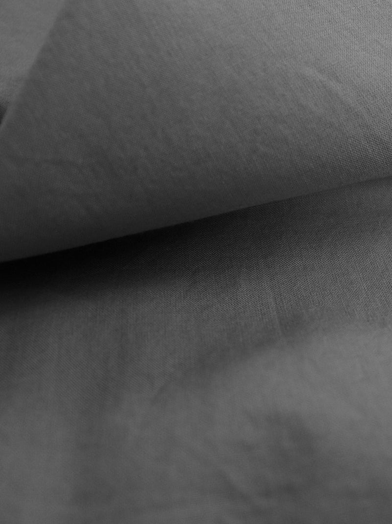Drap-housse uni en coton, coton lavé gris anthracite - Kiabi