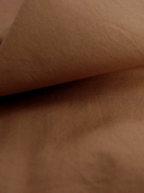 Drap-housse uni en coton, COTON LAVÉ - Kiabi