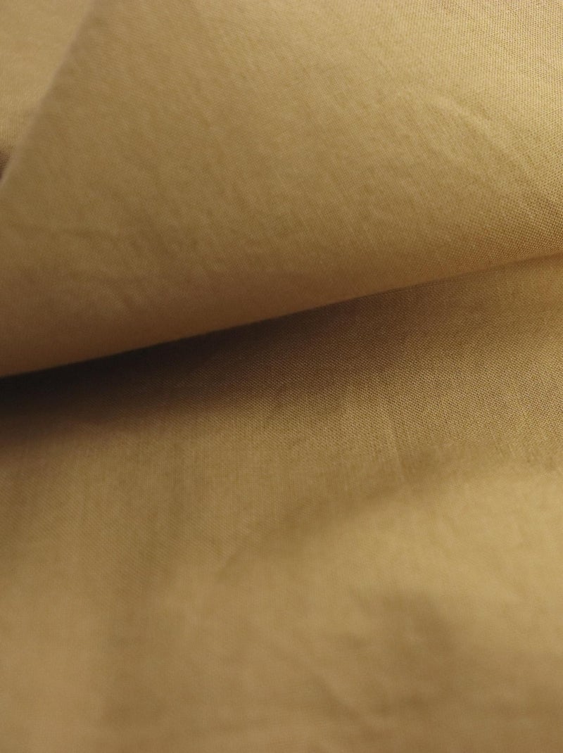 Drap-housse uni en coton, COTON LAVÉ Miel - Kiabi