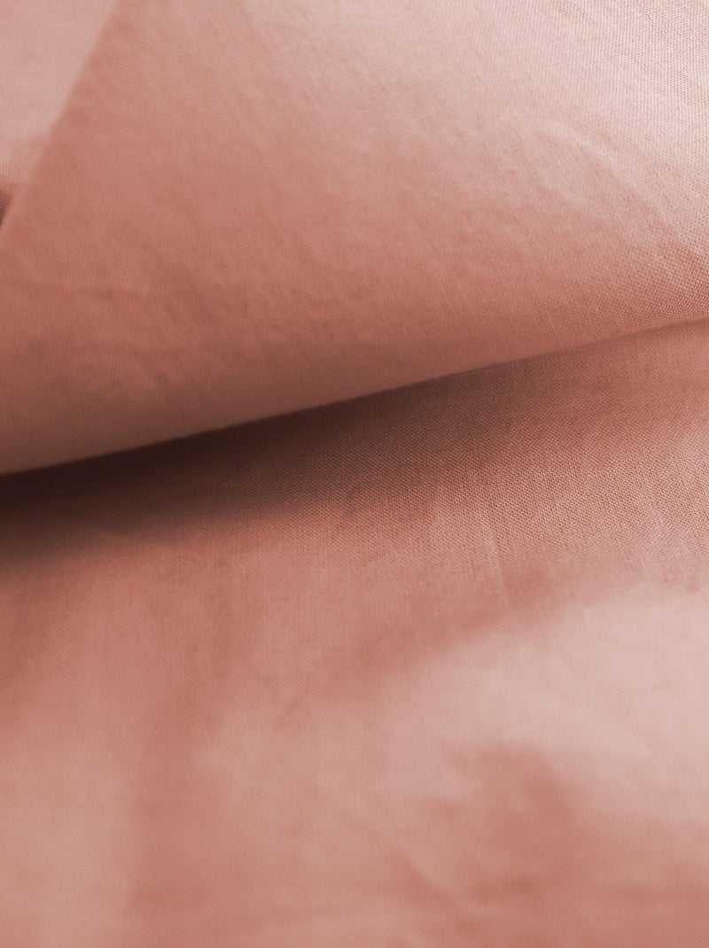 Drap-housse uni en coton, COTON LAVÉ Nude - Kiabi