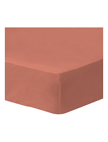 Drap-housse uni en coton, COTON LAVÉ