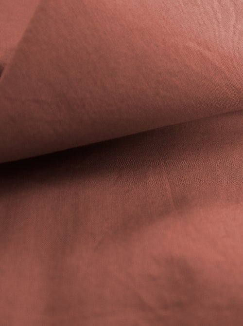 Drap-housse uni en coton, COTON LAVÉ - Kiabi