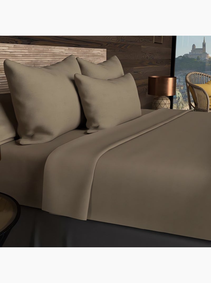Drap housse uni en coton JERSEY, par Soleil d'ocre Taupe - Kiabi