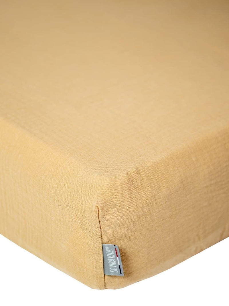 Drap housse uni en gaze de coton SEVIRA KIDS Marron noisette - Kiabi