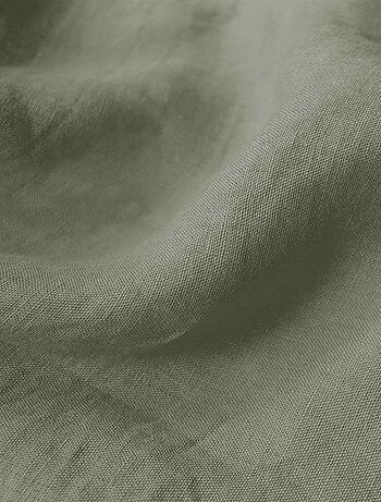 Drap-housse uni en lin, LIN LAVÉ