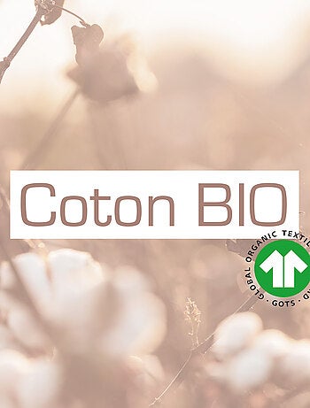 Drap-housse uni en percale, COTON BIO