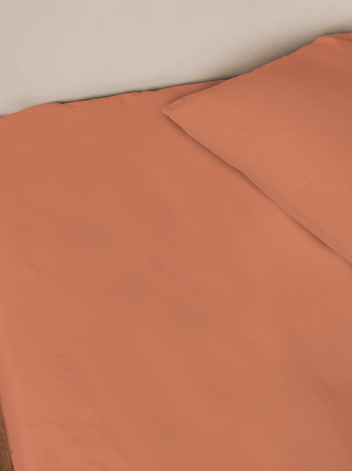 Drap-housse uni en percale, COTON BIO - Kiabi