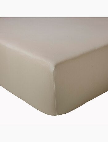 Drap-housse uni en satin de coton