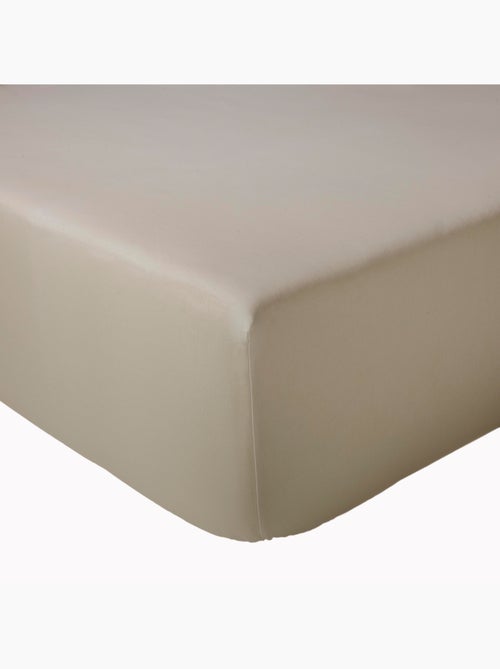 Drap-housse uni en satin de coton - Kiabi