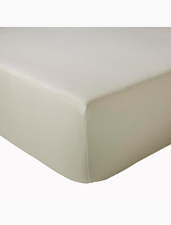 Drap-housse uni en satin de coton