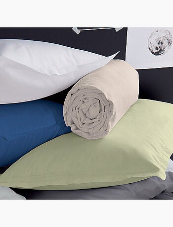 Drap-housse uni en satin de coton