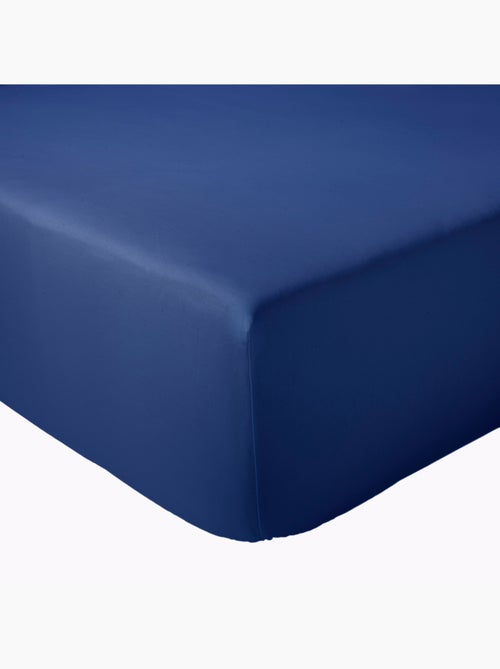 Drap-housse uni en satin de coton - Kiabi