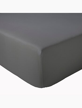 Drap-housse uni en satin de coton