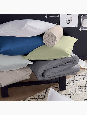 Drap-housse uni en satin de coton