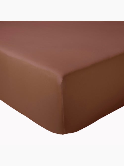 Drap-housse uni en satin de coton - Kiabi