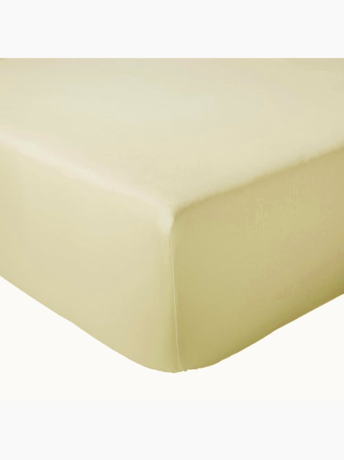 Drap-housse uni en satin de coton - Kiabi