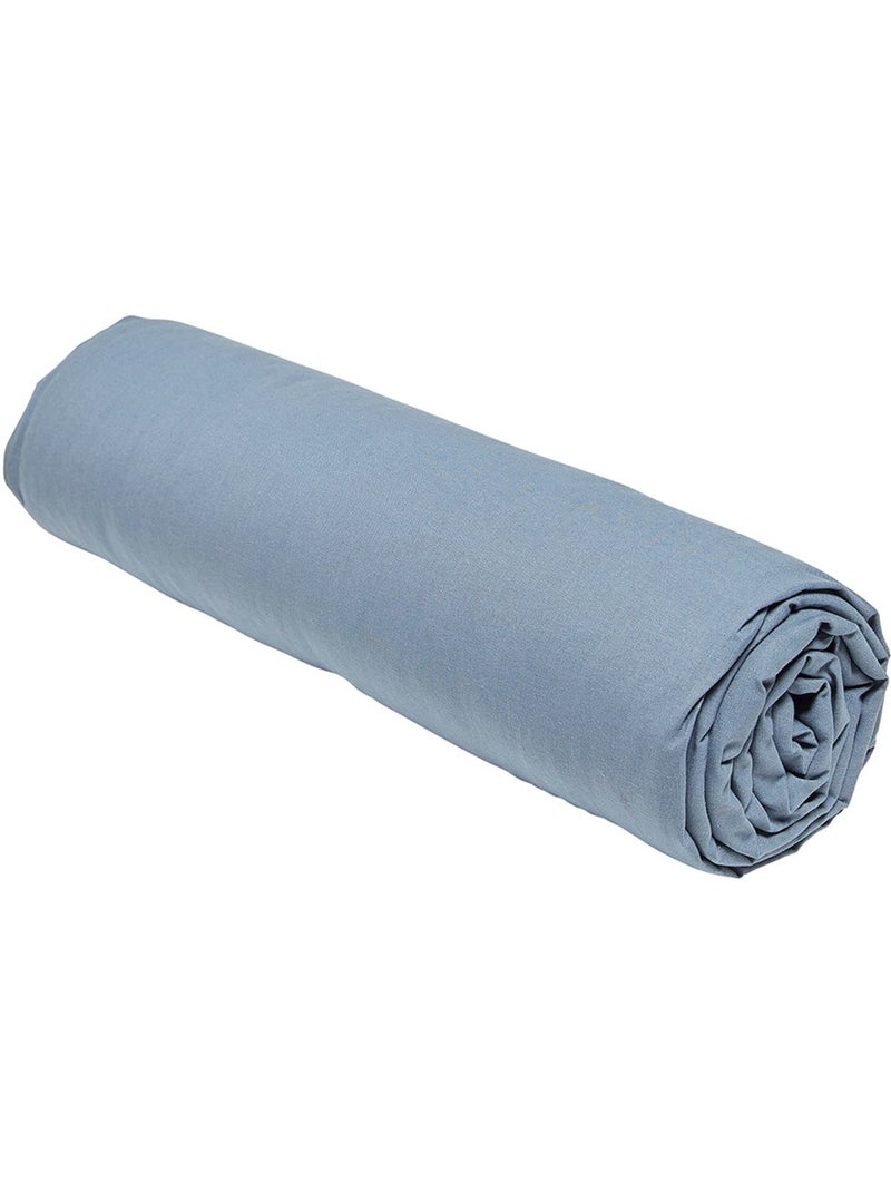 Drap housse uni ESSENTIAL Bleu ardoise - Kiabi