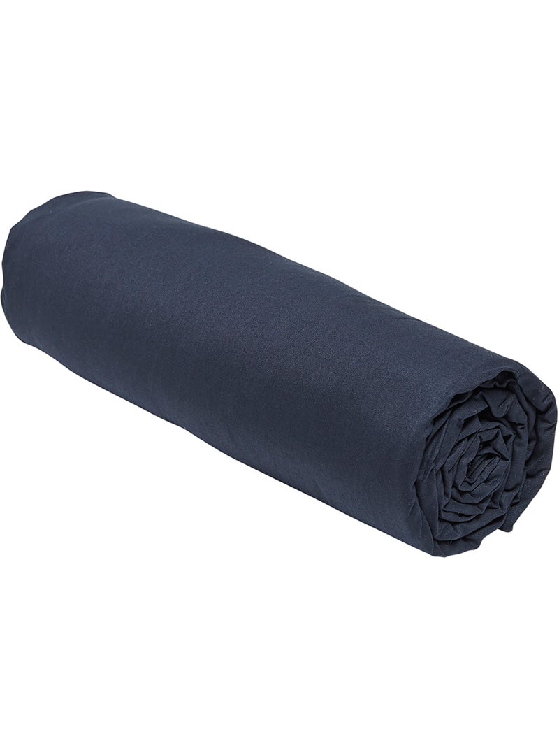 Drap housse uni ESSENTIAL Bleu marine - Kiabi