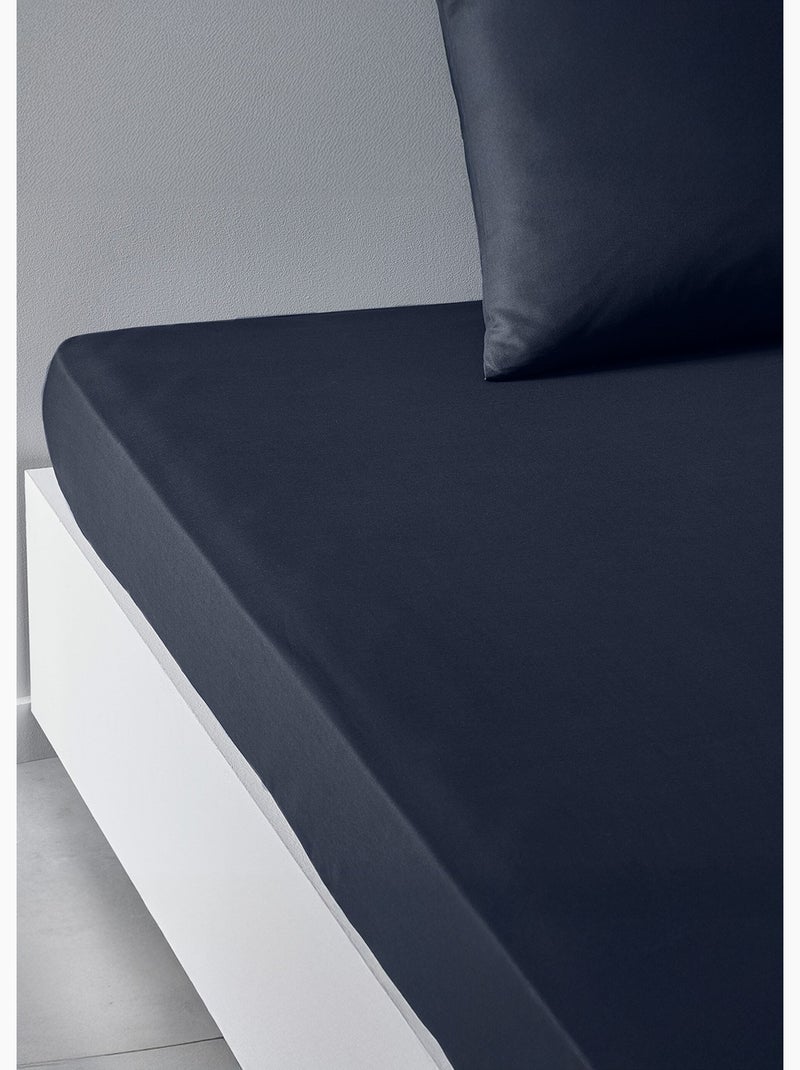 Drap housse uni ESSENTIAL Bleu marine - Kiabi