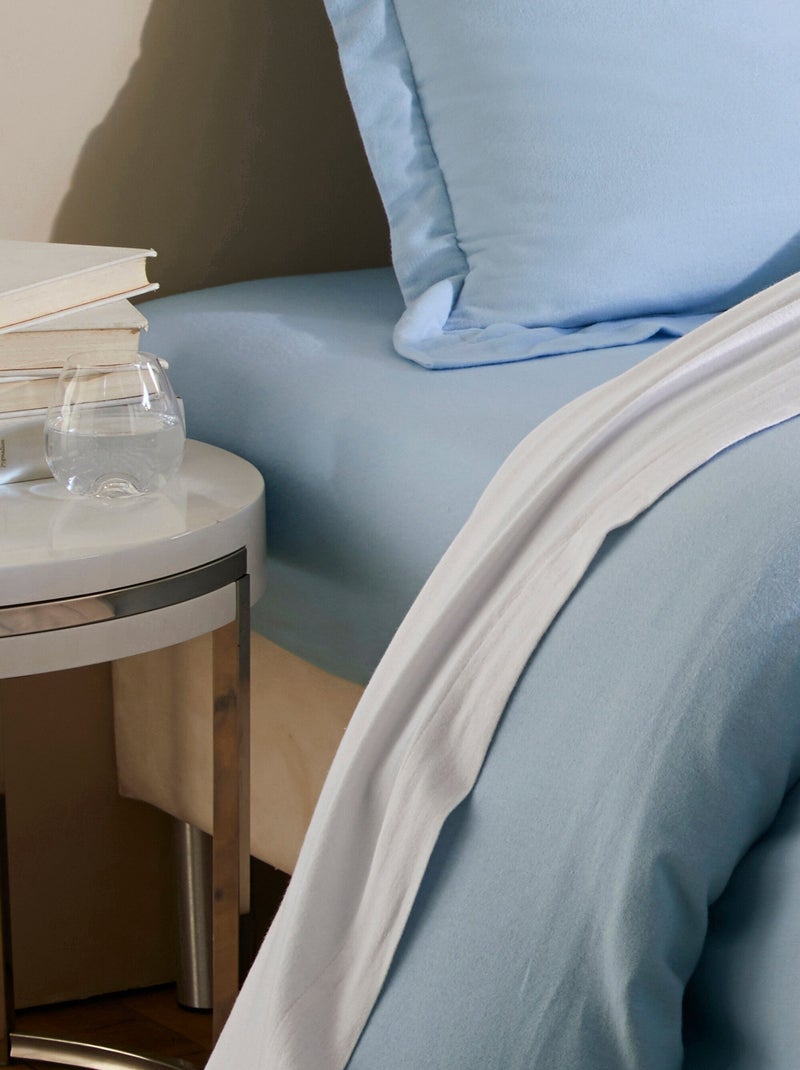 Drap-housse uni flanelle coton 165 g emboîtant - Afibel Bleu ciel - Kiabi