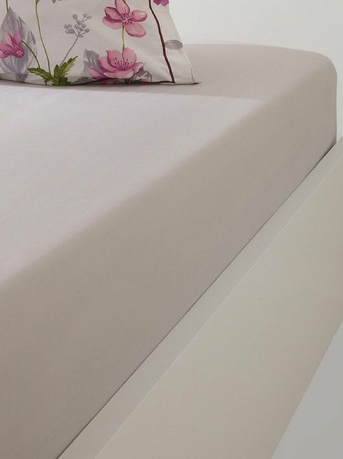 Drap-housse uni gris perle - Kiabi