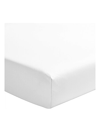 Drap housse uni percale de coton bonnet 30cm