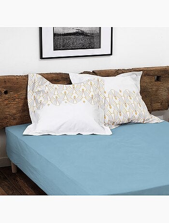 Drap housse uni percale de coton bonnet 30cm
