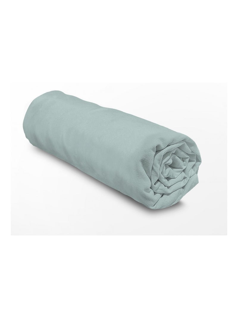 Drap housse uni percale de coton bonnet 30cm Vert d'eau - Kiabi