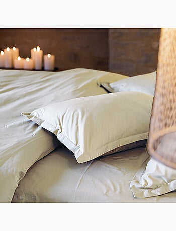 Drap housse uni percale de coton MANOIR Bonnet de 35 cm
