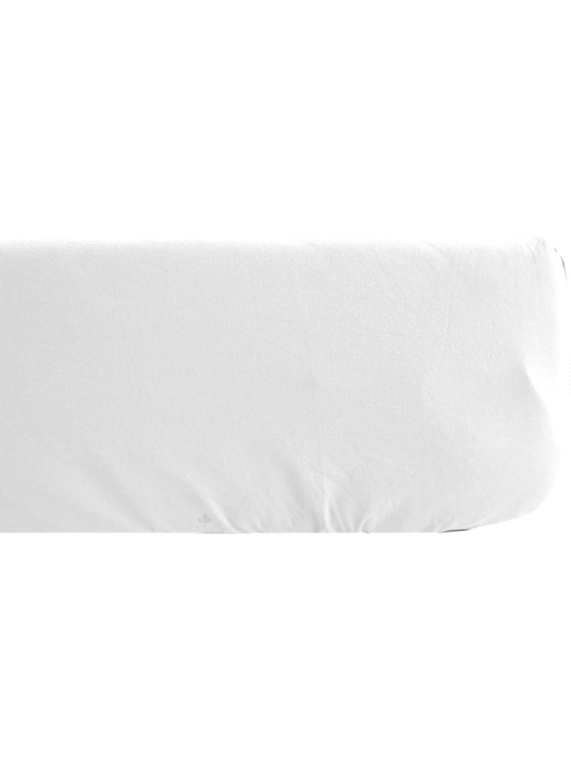 Drap housse uni percale de coton MANOIR Bonnet de 35 cm Blanc - Kiabi