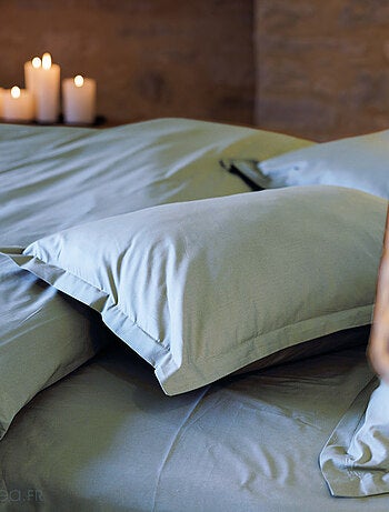 Drap housse uni percale de coton MANOIR Bonnet de 35 cm