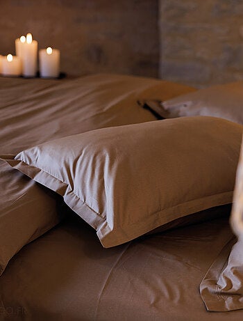 Drap housse uni percale de coton MANOIR Bonnet de 35 cm