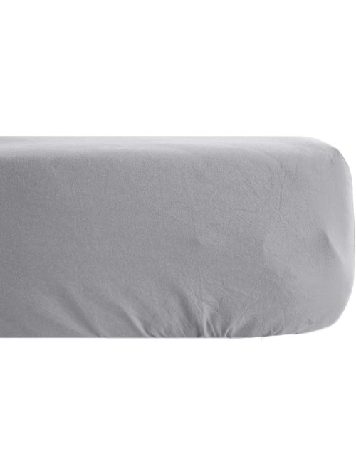 Drap housse uni percale de coton MANOIR Bonnet de 35 cm - Kiabi