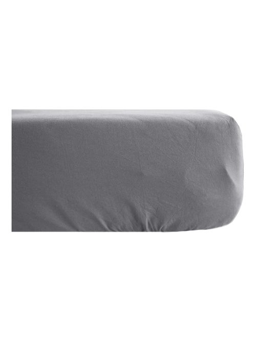 Drap housse uni percale de coton MANOIR Bonnet de 35 cm - Kiabi