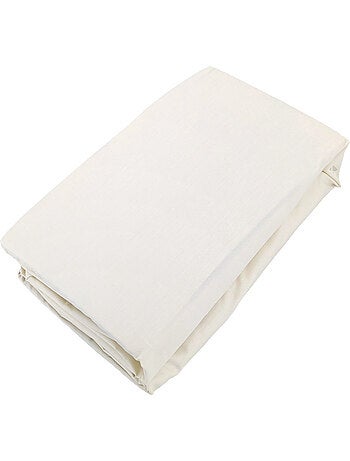 Drap housse uni percale de coton MANOIR Bonnet de 35 cm