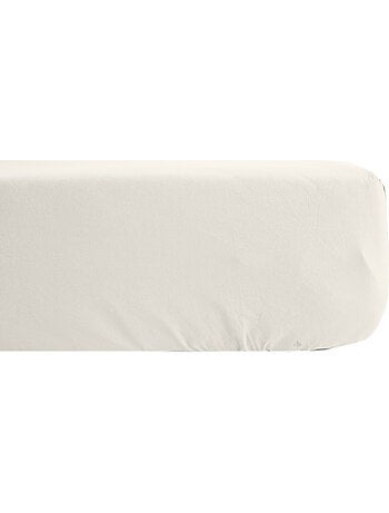 Drap housse uni percale de coton MANOIR Bonnet de 35 cm