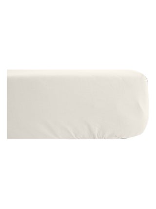 Drap housse uni percale de coton MANOIR Bonnet de 35 cm