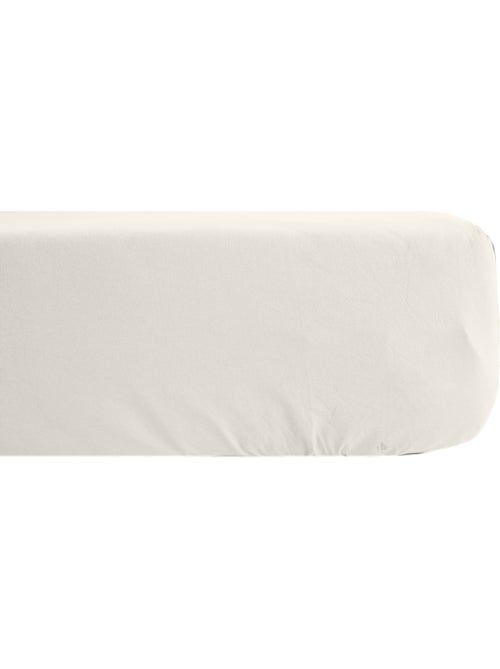Drap housse uni percale de coton MANOIR Bonnet de 35 cm - Kiabi